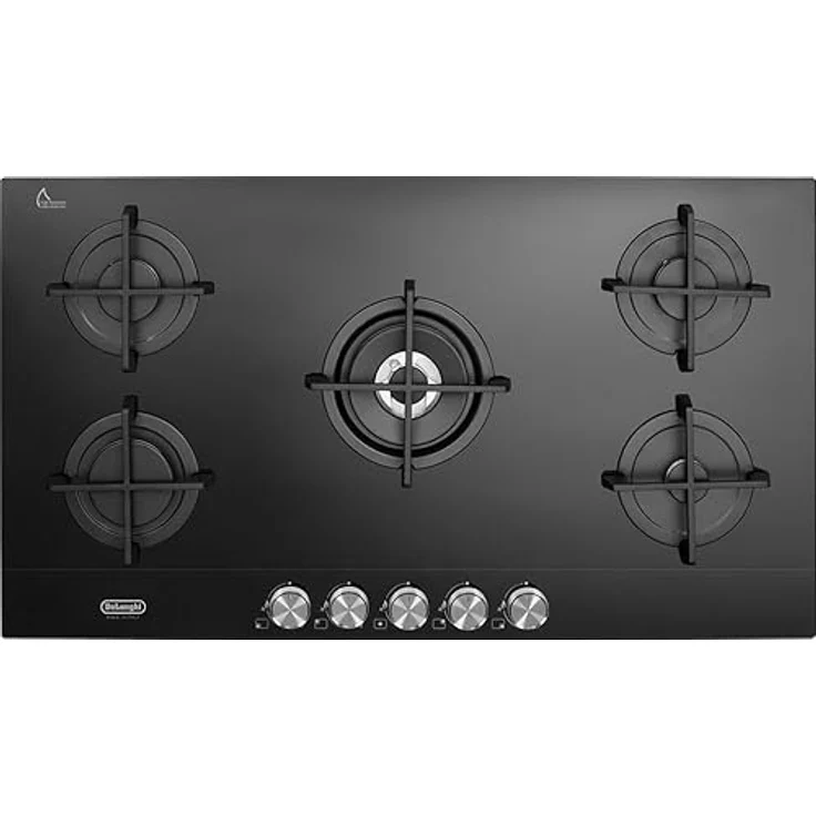 De'Longhi NSL 590 NC, Einbau-Gaskochfeld 90 cm mit 5 Kochzonen, elegante schwarze Glaskeramik-Oberfläche – Bild 2