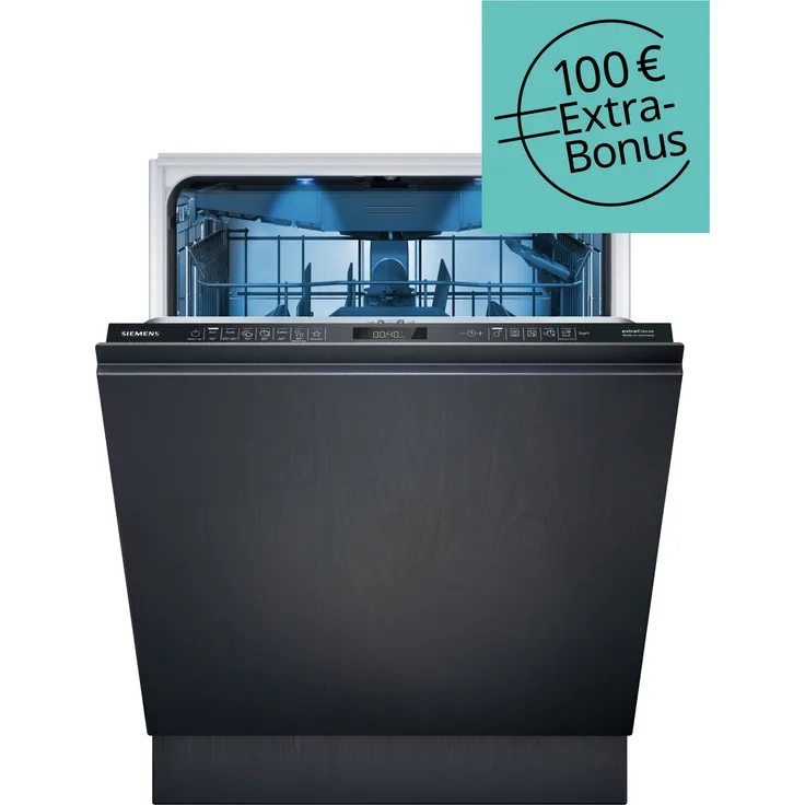 Siemens Extraklasse SX75EX04CE, Vollintegrierter Geschirrspüler 60 cm mit varioScharnier, Energielabel A, XXL
