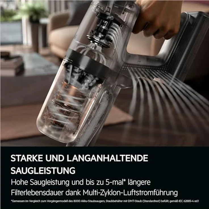 AEG Serie 8000 Akku Staubsauger / Kabellos / Alle Böden / AutoModus / bis zu 99% Staubaufnahme / bis zu 50 min Laufzeit / 21,6V Akku / Zubehör / Weiß – Bild 5