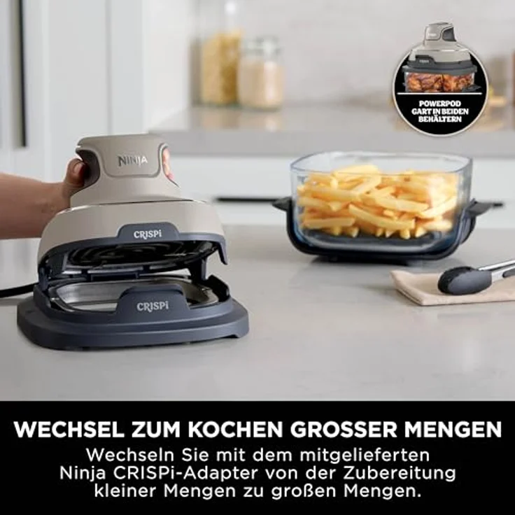 NINJA Fritteuse Crispi FN101EUST, Heißluftfritteuse mit 4 Kochfunktionen, 3,8 L Kapazität, Glasbehälter, hitzebeständig, BPA-frei – Bild 14