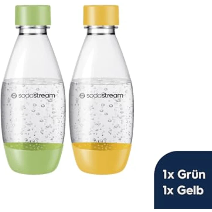 SodaStream 0,5L BPA-freie FUSE Kunststoffflasche in grün & gelb | Spülmaschinengeeignet | Kompatibel mit DUO, E-DUO, Terra, uvm. | 2er-Pack – Bild 3