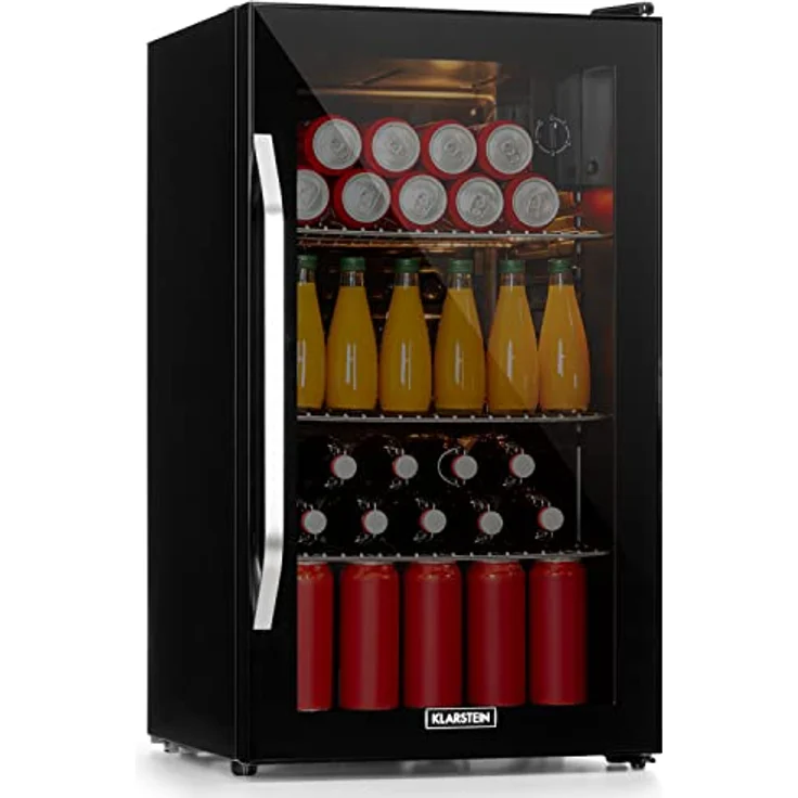 Klarstein Beersafe XXL Onyx Getränkekühlschrank, freistehend, schwarz, Panoramaglastür, Energieklasse E – Bild 2