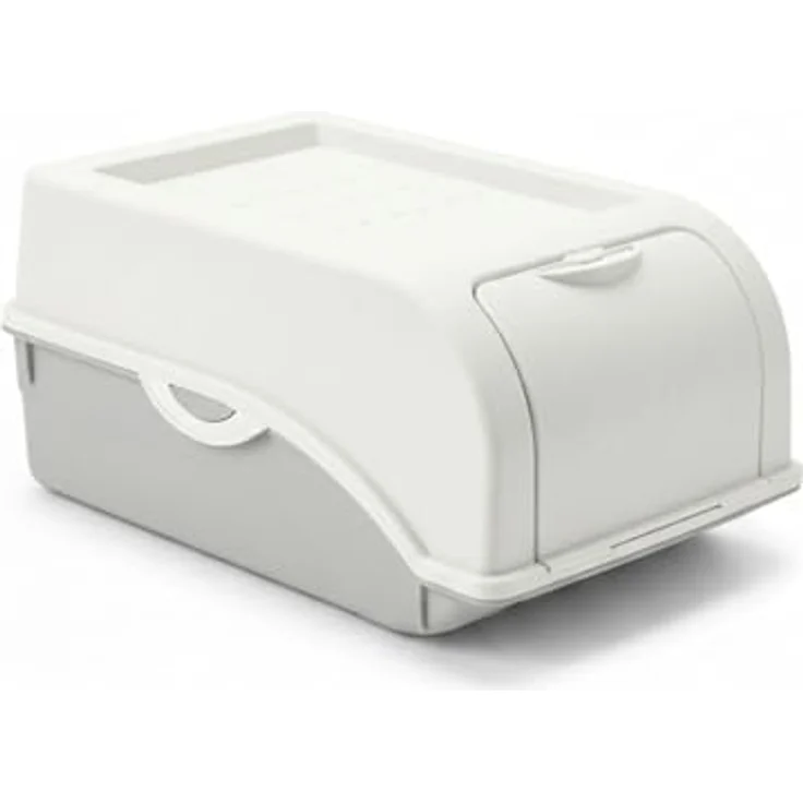 HAC24 2er Set Gemüsebox 3,5L mit Deckel, lichtgeschützt und belüftet für Kartoffel, Zwiebel und Knoblauch, Weiß/Grau und Türkis/Grau – Bild 3