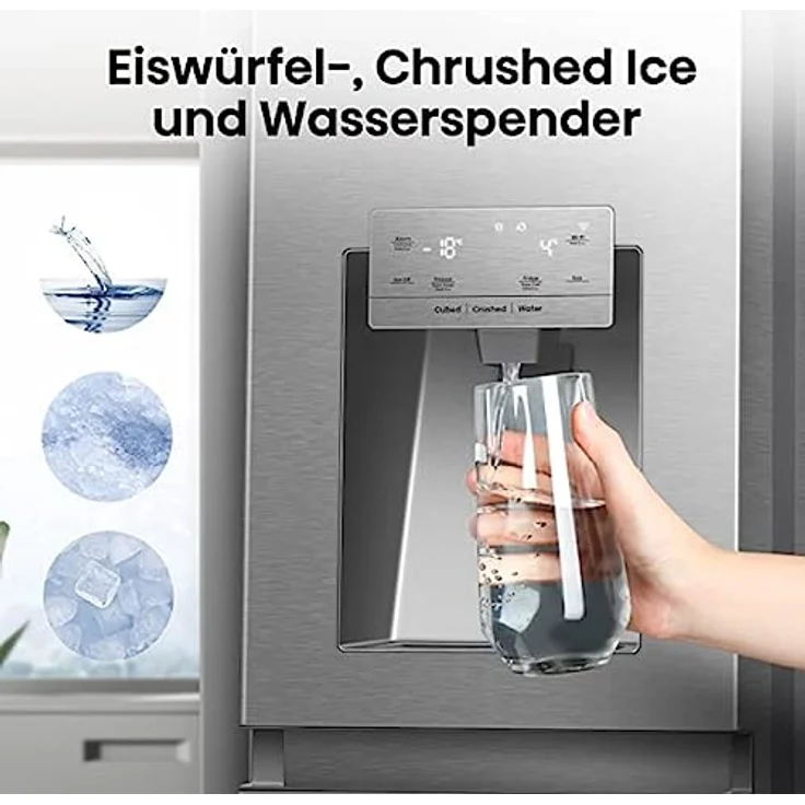 Hisense RS818N4TIE Side-by-Side Kühl-Gefrierkombination /179 cm/Inverter Kompressor/Total NoFrost/Multi Air Flow/Wasserspender mit Wassertank/Kühlteil 417 l/Gefrierteil 215 l/Inox-Look, Edelstahl – Bild 5