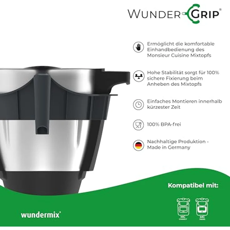 WunderGrip, Einhand-Griff für den Monsieur Cuisine Connect Mixtopf – Bild 4