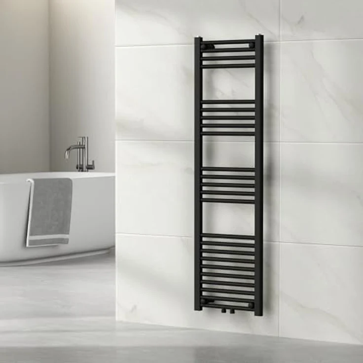 Neu.Haus Voss, Handtuchheizkörper, 485 W, platzsparendes Design, Schwarz – Bild 1