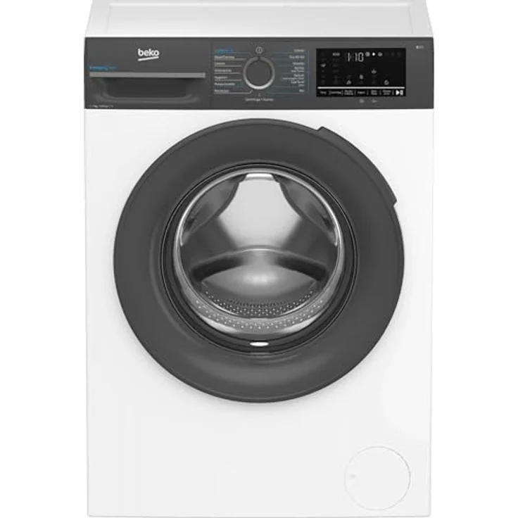Beko BMEUWSU4721A, Frontlader-Waschmaschine 7 kg, 1200 RPM, Schwarz/Weiß, mit Aquastop und Knitterschutz – Bild 1