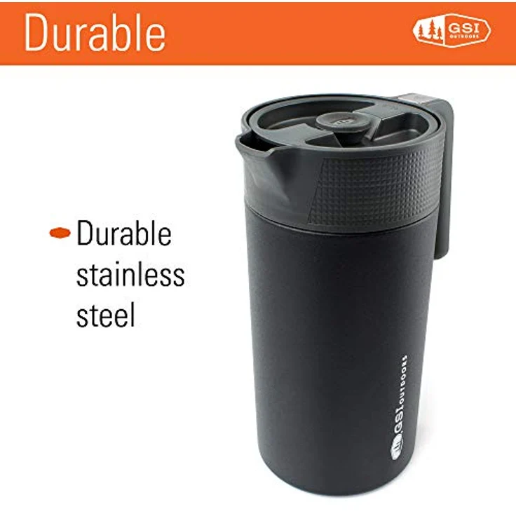 GSI Outdoors Glacier Stainless Kafeepresse schwarz, Camping und Wandern, Unisex, für Erwachsene – Bild 4