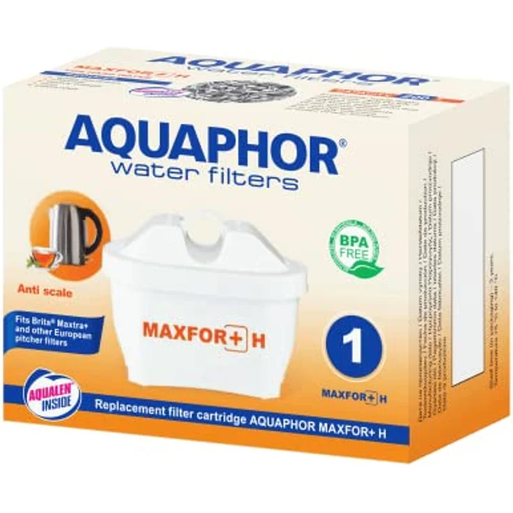 Aquintos Wasseraufbereitung AQUAPHOR MAXFOR+ H MAXPHOR+ H ALL IN ONE Filterkartusche Wasserfilter 1er Pack mit EXTRA KALKSCHUTZ AQUALEN kompatibel mit BRITA MARELLA ALUNA Tischkannenfilter AUFTISCHFILTER – Bild 1