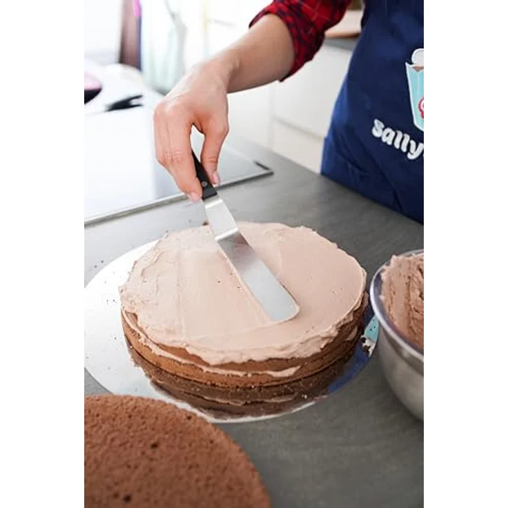 Sallys Winkelpalette aus rostfreiem Edelstahl mit Zweifach genietetem und ergonomisch geformtem Griff - Tortenzubehör zum Bestreichen und Verzieren von Torten (Kurz, 15 cm) - Kochzubehör – Bild 3