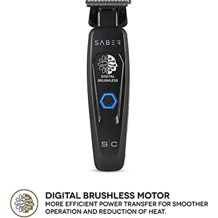 STYLECRAFT Professioneller Herren-Haarschneider Saber Trimmer, 180 Minuten Autonomie, Verstellbare Klinge 0 Gap, Stabiles Metallgehäuse (Schwarz) – Bild 3