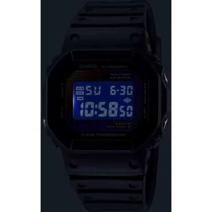 Casio Watch DW-5600RW-1ER, Digitaluhr mit Regenbogenfarben und Kalenderfunktion, Schwarz – Bild 5