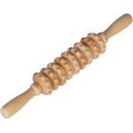 relaxdays Massageroller Massage Roller aus Holz, Selbstmassage bei Verspannungen, Naturfarben