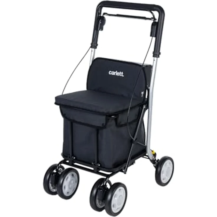 Carlett Einkaufstrolley mit Sitz, 30L wasserdichte Tasche, max. Sitzbelastung 125 kg, ergonomischer Griff, faltbar und abnehmbar – Bild 1