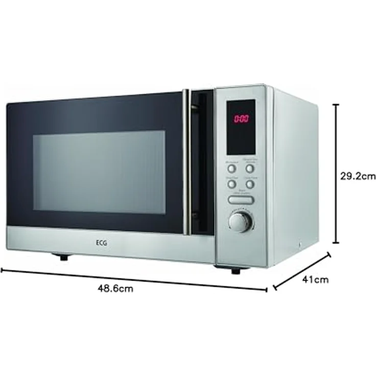 ECG MTD 231 S Mikrowelle, Standgerät, 800 Watt, 23 Liter Garraum, digitale Steuerung, Edelstahl, silber – Bild 7