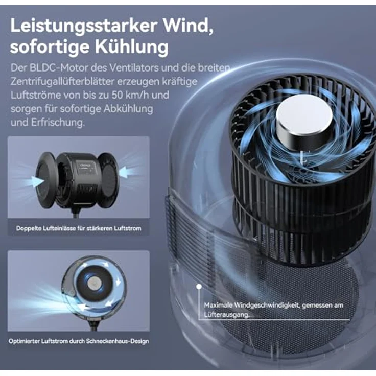 CYCPLUS Intelligenter Indoor-Radfahrventilator, BLDC-Motor, 5 Geschwindigkeitsmodi, Fernbedienung und APP-Steuerung, geräuscharm, Bluetooth/ANT kompatibel – Bild 3