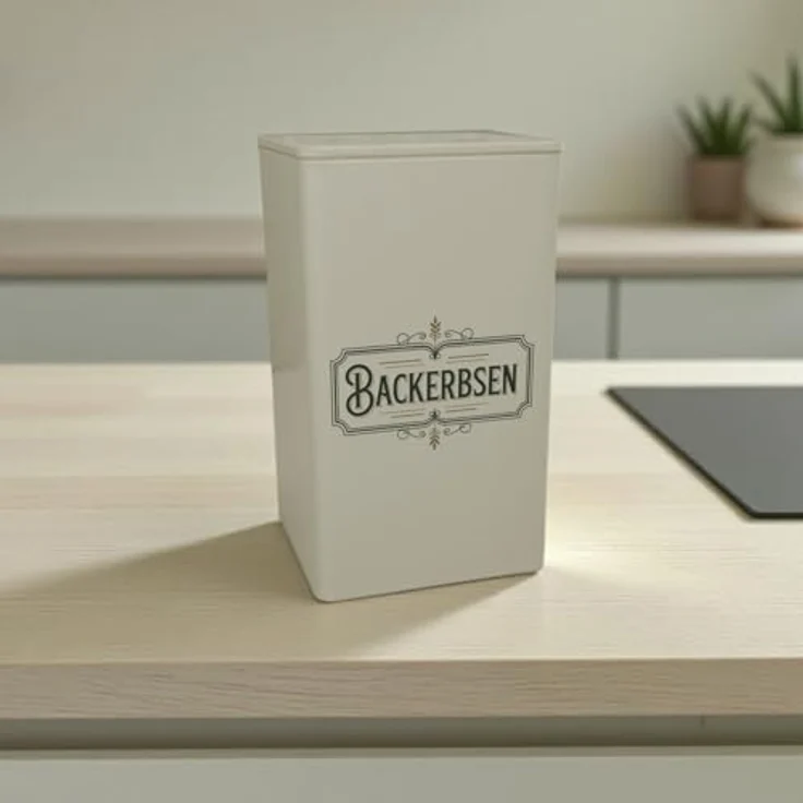 speecheese Vintage Backerbsen Dose 900ml, Blechdose mit elegantem Emblem und nostalgischem Beigeton – Bild 2