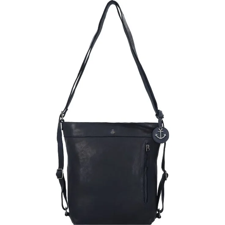 Harbour 2nd Anchor Love Nora, Schultertasche aus 100% Leder, 33 cm, blau