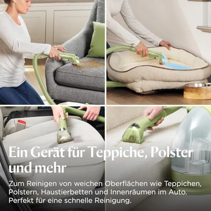 BISSELL Little Green 4098N, Polster- und Teppichreiniger mit 340W Motor, tragbar, doppelte Tanktechnik, effektive Fleckenentfernung für Teppiche, Polster, Auto – Bild 3