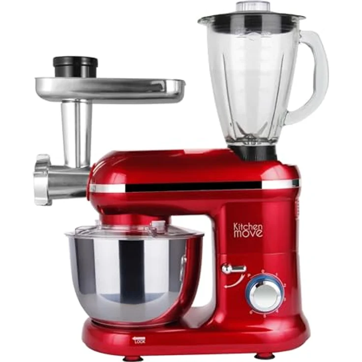 Dallas Pro Multifunktions-Küchenmaschine, Zerkleinerer, 1500 W, Schüssel, 5,5 l, Rot – Bild 2