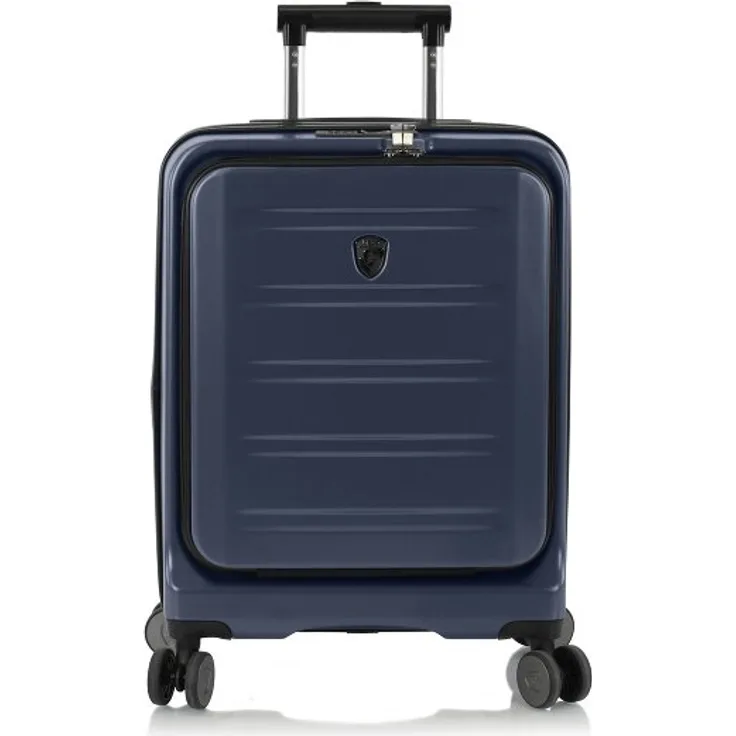 Heys Hatch Kabinentrolley 53 cm, Laptopfach mit Dehnfalte, 4 Rollen, blau, 100% Polycarbonat