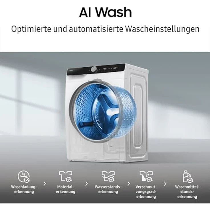 Samsung WW90DG5G34AEEG, Slim Waschmaschine mit 9 kg Kapazität, AI Ecobubble™, Super Speed Programm und SmartThings App – Bild 5