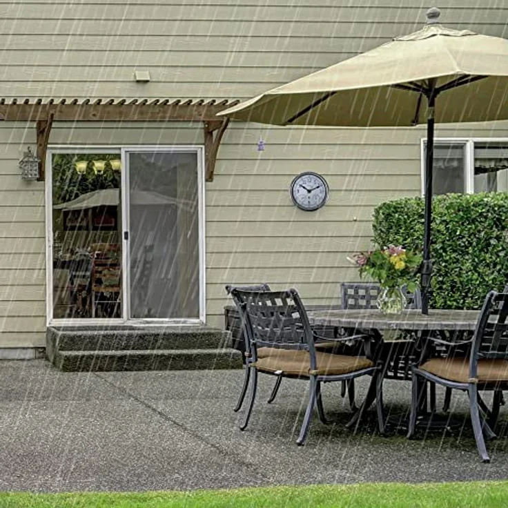Nextime Wanduhr Tulip, Wetterstation mit Temperatur- und Luftfeuchtigkeitsanzeige, Ø 40.5 cm, Silber – Bild 9