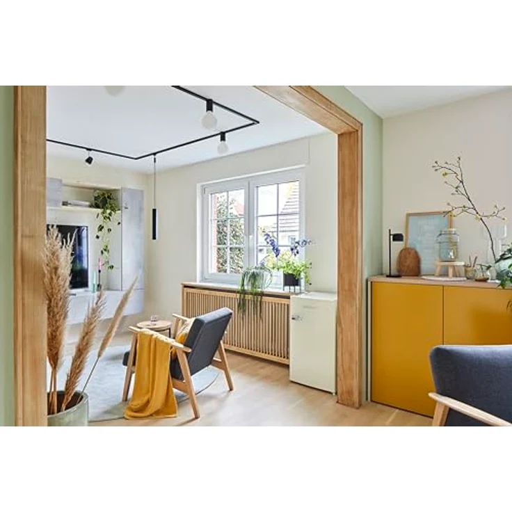 Respekta Kühlschrank Rico KG83-52, freistehender Retrokühlschrank mit Kältefach, 92 Liter, Creme, 39 dB, LED-Beleuchtung, inkl. Flaschenöffner – Bild 3