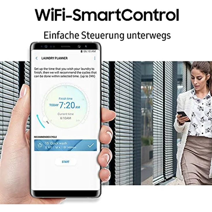 Samsung WW8ET554AAW-S2, Frontlader-Waschmaschine, B, Fassungsvermögen 8 kg, Standgerät, Breite 60 cm, Invertermotor, Nachlegefunktion – Bild 8