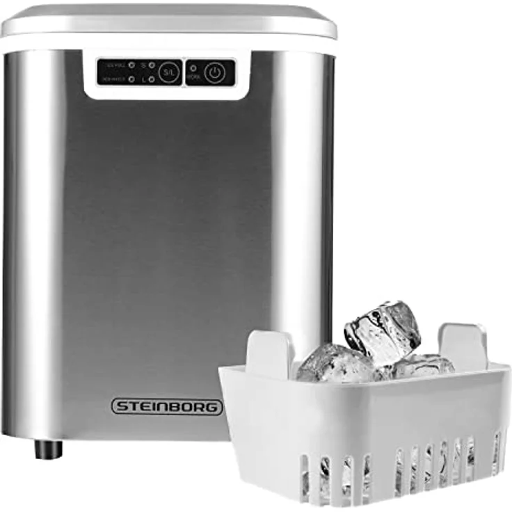 Steinborg SB-520 Eiswürfelmaschine, 12 kg in 24h, 2,2L, edelstahl – Bild 5