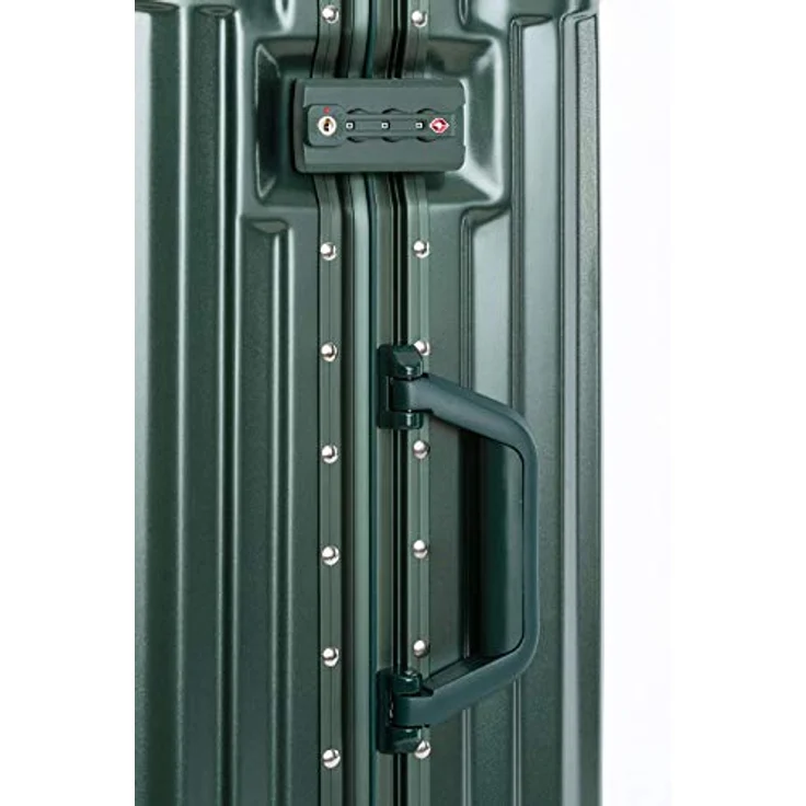 Travelhouse London Koffer Grün M-65cm · Alu-Rahmen · Polykarbonat Hartschale · Trolley Reisekoffer Reisegepäck · 2X TSA Zahlenschloss · 4X Doppelräder · 360° Rollen · Vol. 67L - Leichtgewichtiger Reisetrolley mit leise laufenden Rollen – Bild 2