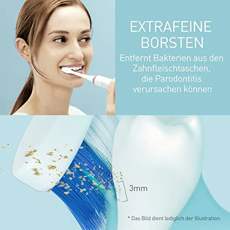 Panasonic EW-DC12 Elektrische Zahnbürste mit Schallschwingungen, 3 Verwendungsmodi, horizontal, perfekt für die Pflege von Zahnfleischtaschen, Weiß-Rosé – Bild 3