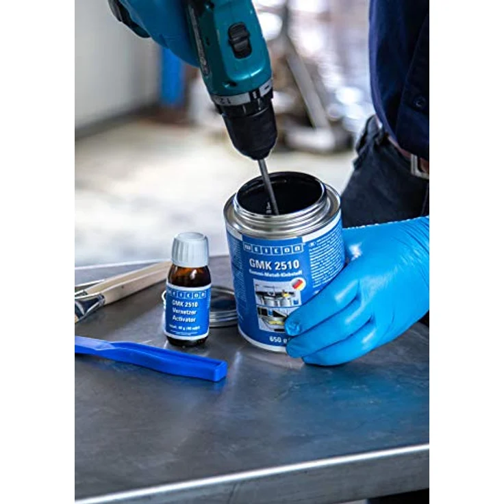 WEICON GMK 2510 Kontaktklebstoff 324 g haftstarker 2-Komponenten Kleber schwarz – Bild 3