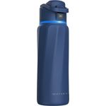 WaterH Boost Smart Trinkflasche, 946ml mit App und LED-Touch-Display, Aluminium Blau