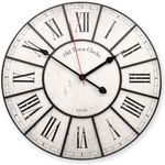 K&L Wall Art XL Wanduhr Römische Ziffern Antike Vintage Wanduhren ohne Tickgeräusche Used Look Wohnzimmer Deko Ø 40 cm