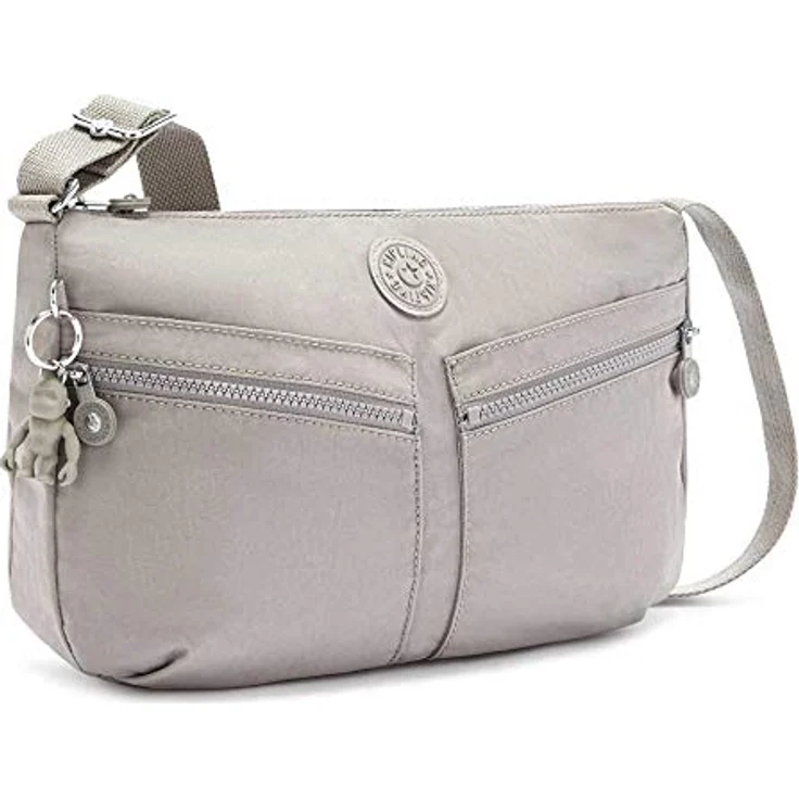 KIPLING Umhängetasche Basic Eyes Wide Open, grau, 28 cm mit verstellbarem Schulterriemen und mehreren Fächern – Bild 3