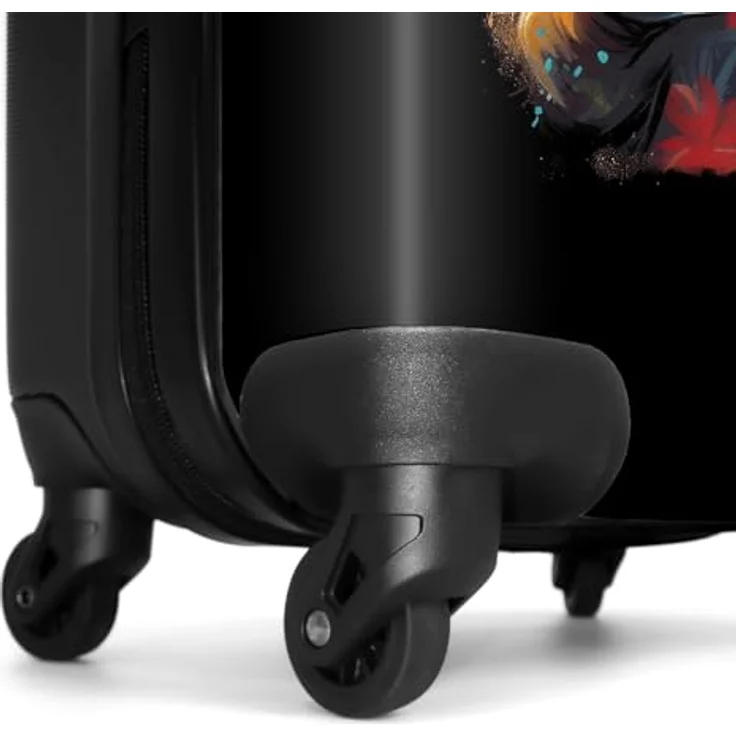 NoBoringSuitcases.com Hartschalen-Trolley Katze im tropischen Streetart-Stil 55x35x20cm, 4 Rollen, Reisetasche mit Rollen, Koffer Handgepäck Flugzeug, bunt – Bild 6