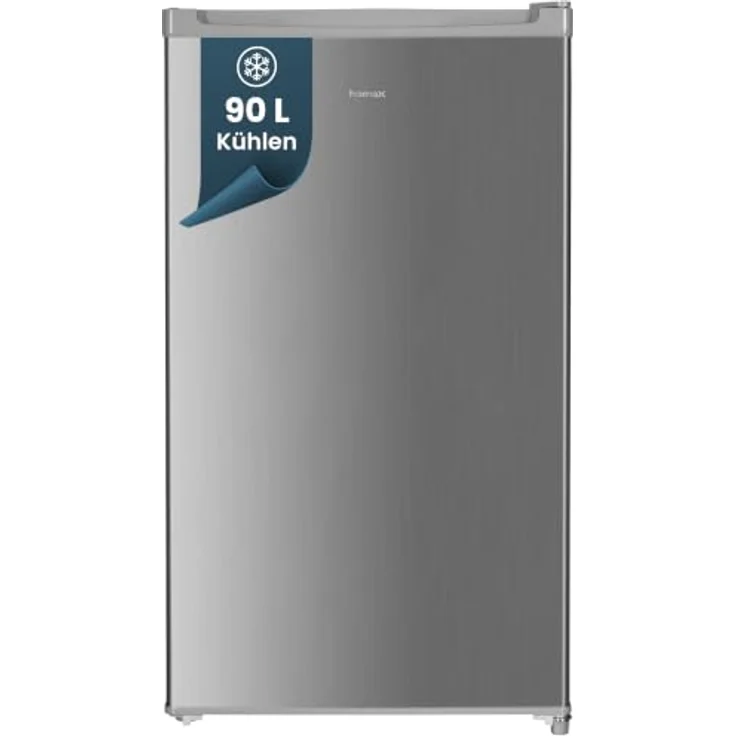 homeX CS0881-S Kühlschrank ohne Gefrierfach, 90L Nutzinhalt, freistehend, kompakt, silber – Bild 1