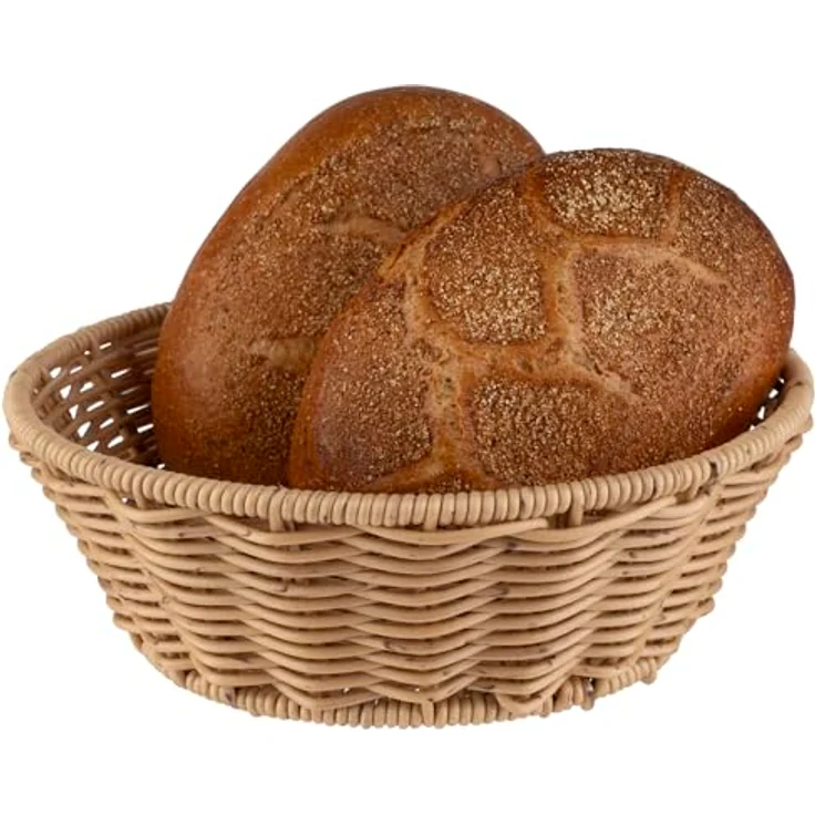 APS Brotkorb „COVE“, runder Flechtkorb aus Polypropylen (PP), Ø 20 cm, Höhe 7 cm, spülmaschinengeeignet, stapelbar – Bild 2