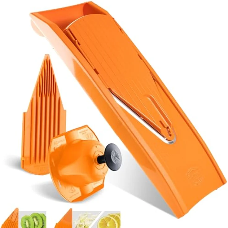 Börner Gemüsehobel V1 ClassicLine Basis Set, Kunststoff, nur zum Schneiden von Scheiben orange – Bild 2