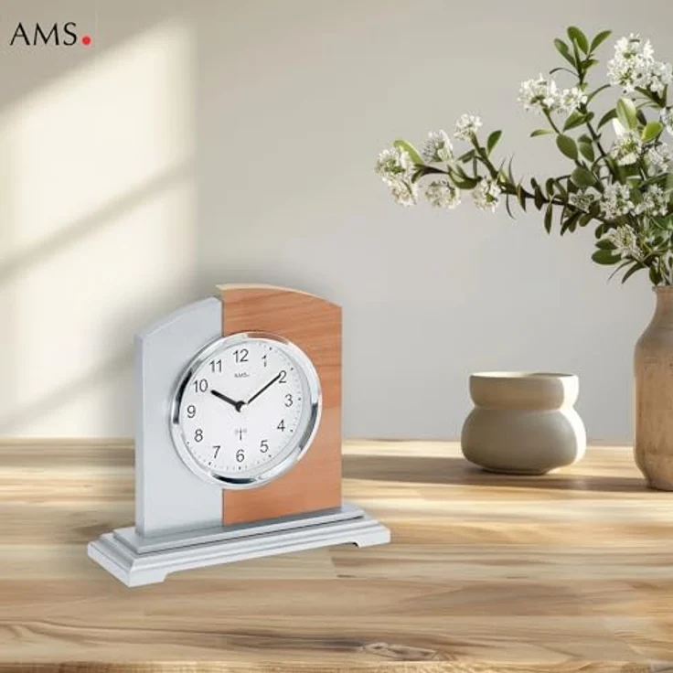 AMS Funktischuhr F5146, elegante Tischuhr Made in Germany, geschmackvolles Design für jeden Wohnraum – Bild 2