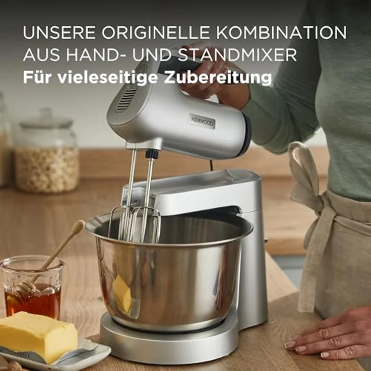 Kenwood Chefette HMP 54.000SI Handmixer, 650W, inkl. 3,5L Rührschüssel, Puls-Funktion, silber – Bild 3