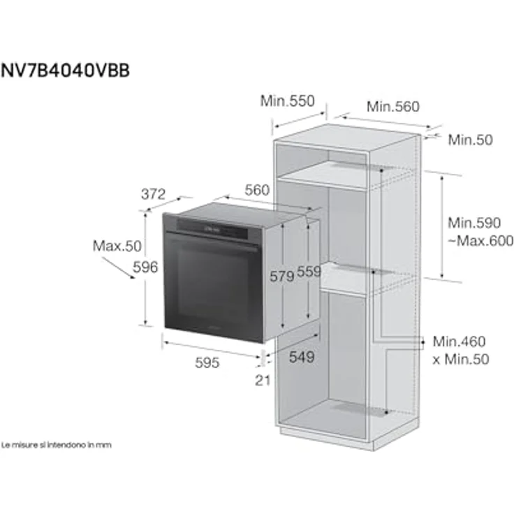 Samsung NV7B4040VBB Einbau-Multifunktionsbackofen, 76 l, 2950 W, A+, Schwarz, SmartThings Unterstützung, Dampfreinigung, 270 °C max. Temperatur – Bild 6