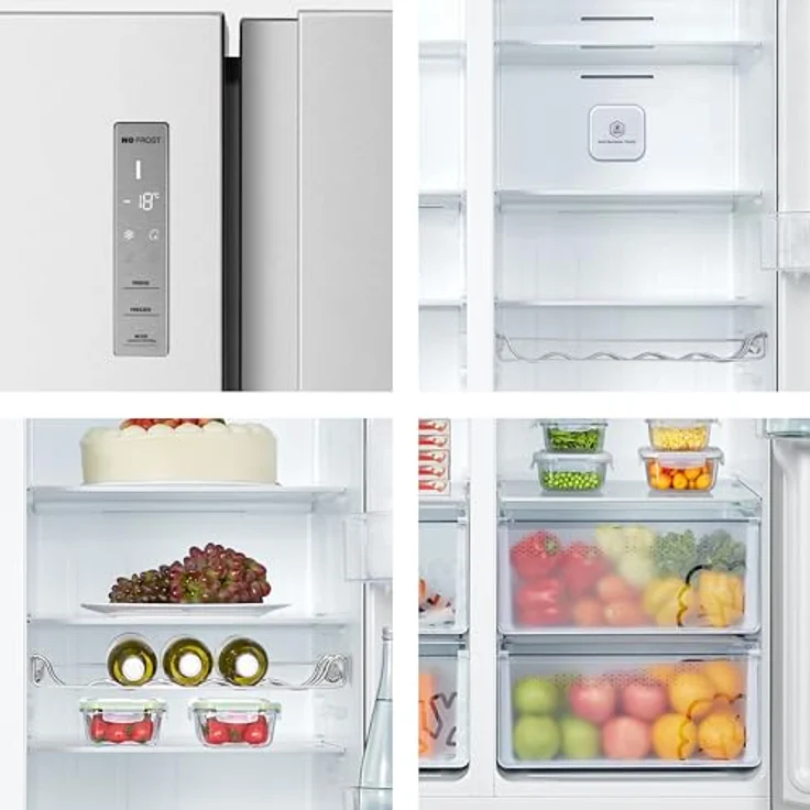 Hisense RS677N4BID Side-by-Side-Kühlschrank, freistehend, edelstahl, Energieklasse D – Bild 14
