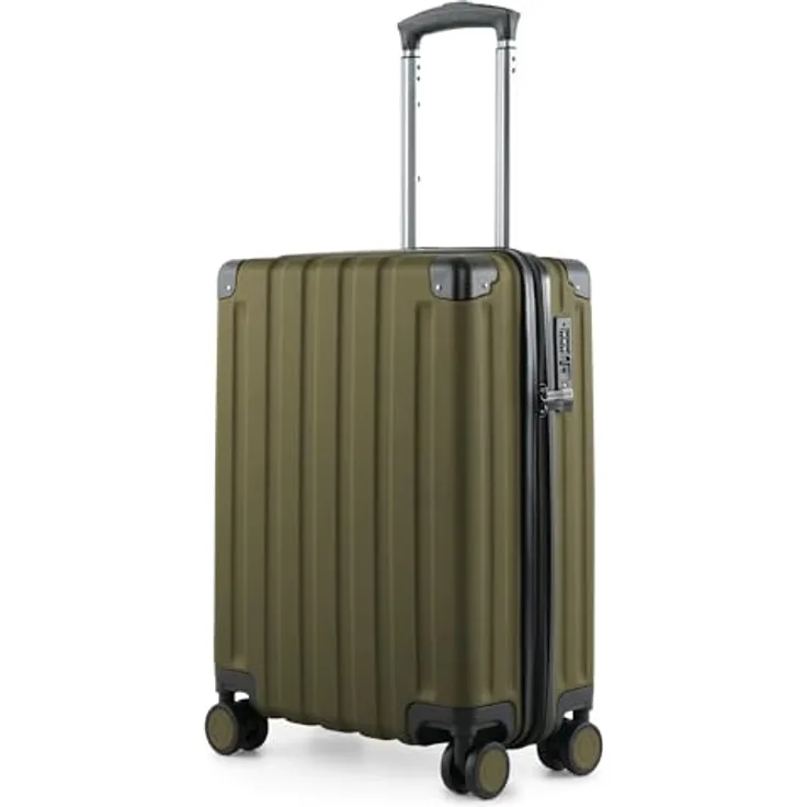 Hauptstadtkoffer Q-Damm - Handgepäck 54x37x21, TSA, 4 Rollen, Reisekoffer, Hartschalenkoffer, Rollkoffer, Handgepäckkoffer, Bordgepäck Koffer, Avocado