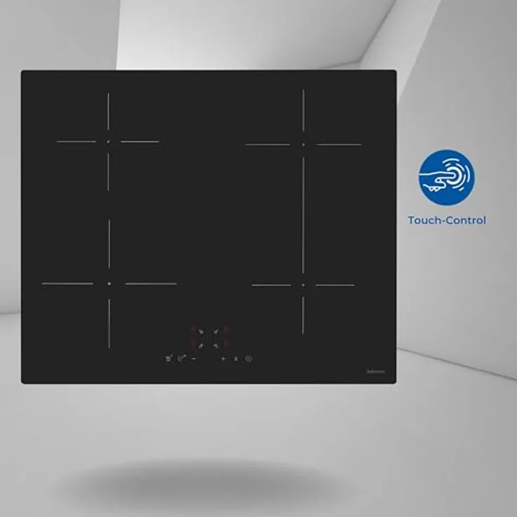 Exquisit Kochfeld EKI 600-SF-B-380 | Induktion | Touch | Timer | 4 Kochzonen | Rahmenlos | 7000 W, Schwarz – Bild 2