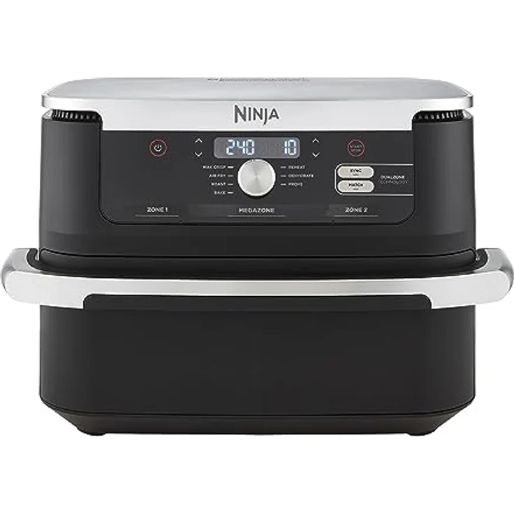 Ninja Foodi FlexDrawer Heißluftfritteuse, Dual Zone, verwandelt sich in MegaZone, 10,4 L, 7-in-1, Dual Zone, mit wenig bis gar kein Öl, antihaftbeschichtete, spülmaschinenfeste Teile, Schwarz AF500EU – Bild 1
