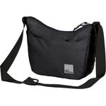 Jack Wolfskin Umhängetasche Honigberg Black, wasserabweisendes 300D-Gewebe, verstellbarer Schultergurt, gepolstertes Rückenteil