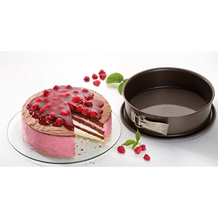 Dr. Oetker Spring--Back--Kuchenform, Ø 26 cm, der Serie Back-Edition mit le-Servierboden, runde aus Stahl mit Antihaftbeschichtung, Menge: 1 Stück, Farbe: braun – Bild 3
