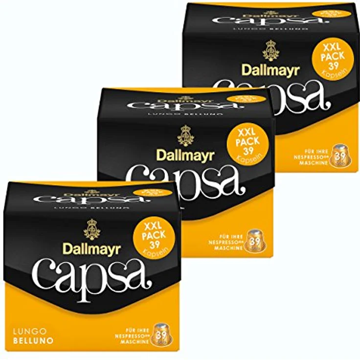 Dallmayr Capsa Lungo Belluno XXL, Nespresso Kompatibel Kapsel, Röstkaffee, Kaffee, 39 Kapseln, 218 g – Bild 2